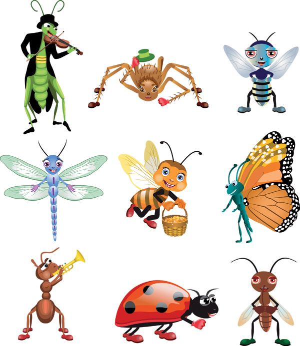 free vector Insect vector cute cartoon